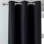 Nova Black Blackout Eyelet Curtains